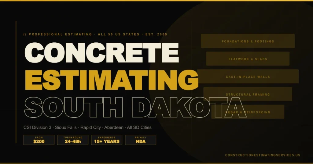 concrete estimating services South Dakota